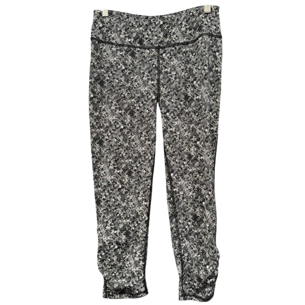 Gaiam Black Gray Digital Print Yoga Leggings Women’s Size M